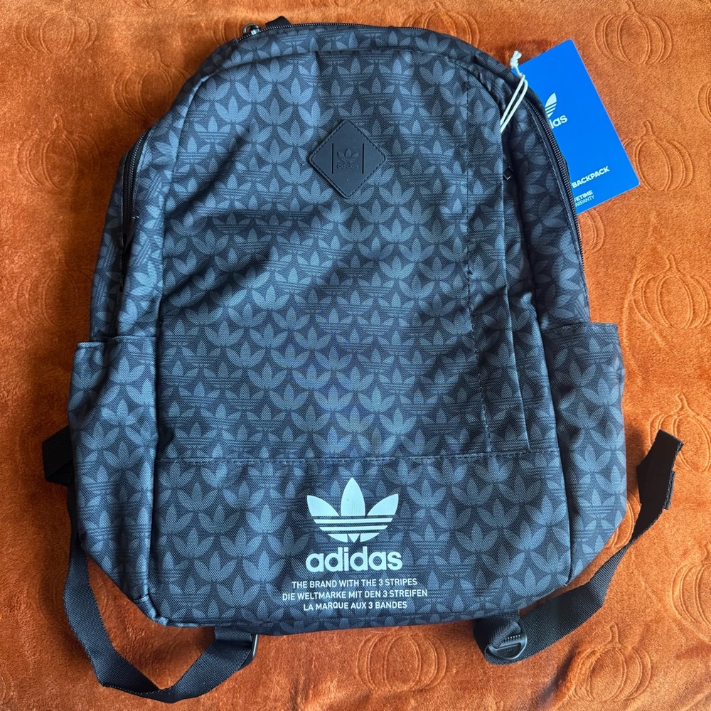 Adidas Patterned Black Backpack Unisex